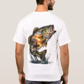 サンセットバスの二重露光フィッシング Tシャツ (裏面)
