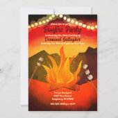 サンセットバックヤードボンファイアパーティの招待状 招待状 (正面)