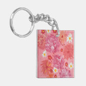 サンセットバラフローラアクリルスクエアキーチェーン キーホルダー (正面左)