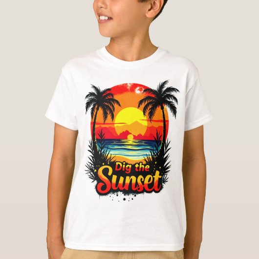 サンセットバレーボールティーを掘る – ファンに最適 Tシャツ (正面)