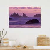 サンセットバンドンビーチ海のスタック。 ポスター (キッチン)