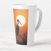 サンセットバードオンブランチ – 自然ウォールアート カフェラテマグ (右アングル)