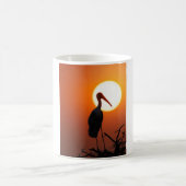 サンセットバードオンブランチ – 自然ウォールアート コーヒーマグカップ (中央)