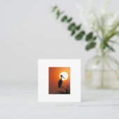 サンセットバードオンブランチ – 自然ウォールアート スクエア名刺 (スタンド正面)