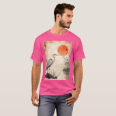 サンセットバードシルエットワイルドライフパピルス日本のV Tシャツ (正面フル)