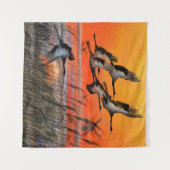 サンセットバ飛んでいるードタペストリー タペストリー (正面(横))