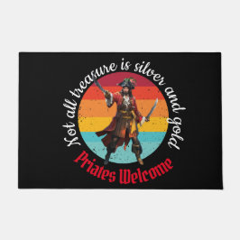 サンセットパイレーツパーティー歓迎 ドアマット