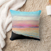 サンセットパステルズビーチアート クッション (ブランケット)