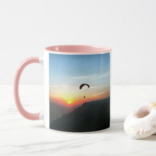 サンセットパラグライドWanderlustエクストリームスポーツアート マグカップ