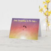 サンセットパラサイルパラグライダースカイ誕生日カード カード (黄色い花)