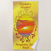サンセットパラダイスマルガリータ2443 ビーチタオル (正面)