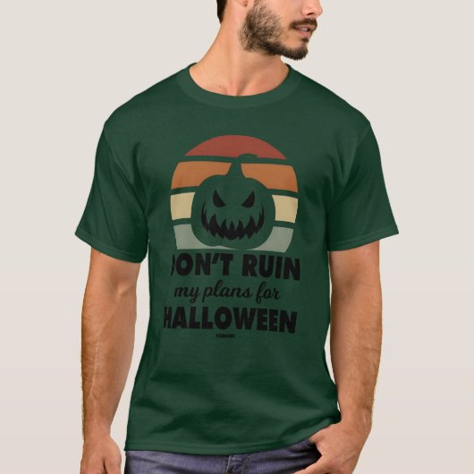 サンセットパンプキンハロウィーンの女の子 Tシャツ (正面)