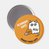 サンセットパークキャット ハロウィンマグネット バターボールおばけ マグネット (正面/裏面)