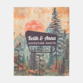 サンセットパーソナライズされたマウンテンナショナルパークフォレスト フリースブランケット (正面)