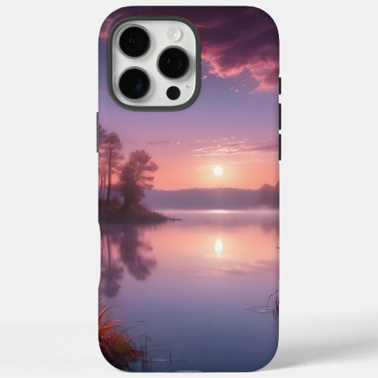 サンセットパープルレイクランドスケープ3 Case-Mate iPhoneケース (裏面)