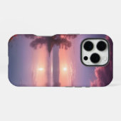 サンセットパープルレイクランドスケープ3 iPhoneケース (裏面横)