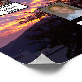 サンセットパープル金ゴールド写真2つのファミリーツリーポスター ポスター (角)