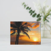 サンセットパームの挨拶 ポストカード (スタンド正面)