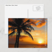 サンセットパームの挨拶 ポストカード (正面/裏面)