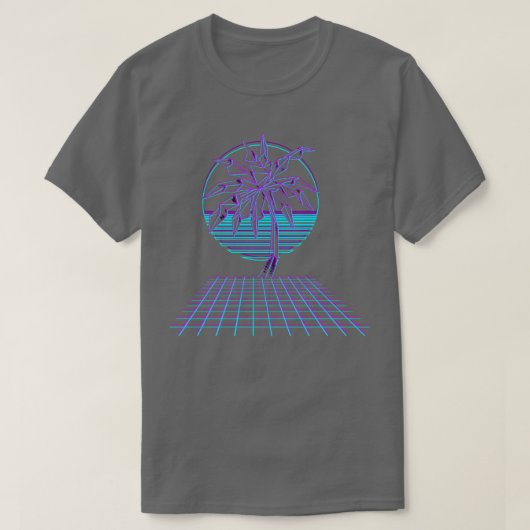 サンセットパームグリッド Tシャツ (デザイン正面)
