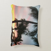 サンセットパームズトロピカルランドスケープ写真 アクセントクッション (裏面(縦))