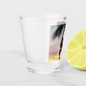 サンセットパームズトロピカルランドスケープ写真 ショットグラス (左)