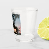 サンセットパームズトロピカルランドスケープ写真 ショットグラス (右)