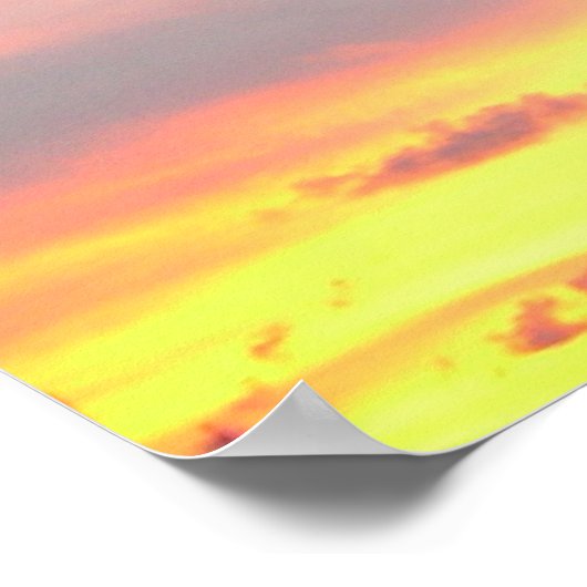 サンセットパームズトロピカルランドスケープ写真 ポスター (角)