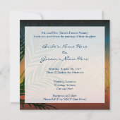 サンセットパームツリーの枝 ウェディング招待状 招待状 (裏面)