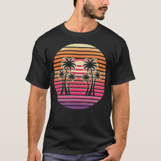 サンセットパームツリーアート Tシャツ