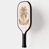 サンセットパームツリーウォーターカラーモノグラムピンク ピックルボールラケット (左)