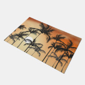 サンセットパームツリーズビーチサマー ドアマット (アングル)