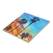 サンセットパームツリーズビーチサーフアート タイル (側面)