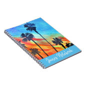 サンセットパームツリーズビーチサーフアート ノートブック (右側)
