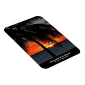 サンセットパームツリーズ海ビーチパーソナライズ マグネット (右側)