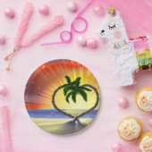 サンセットパームツリーズ紙プレート ペーパープレート (パーティー)