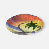 サンセットパームツリーズ紙プレート ペーパープレート (アングル)