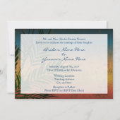 サンセットパームツリーブランチ結婚式招待状5x7 招待状 (裏面)