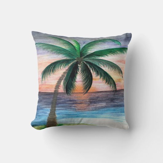 サンセットパームツリー装飾用クッション クッション (正面)