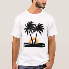 サンセットパームツリー | トロピカルビーチTシャツ Tシャツ