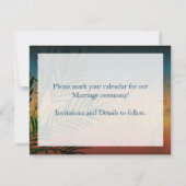 サンセットパームツリー ブランチ セーブ・ザ・デート 招待状 (裏面)