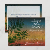 サンセットパームツリー ブランチ セーブ・ザ・デート 招待状 (正面/裏面)