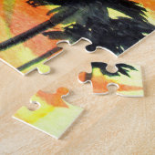 サンセットパームパズル絵画アート ジグソーパズル (側面)