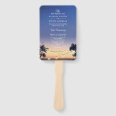 サンセットパームビーチストリングライト結婚式 プログラム ハンドファン (正面)