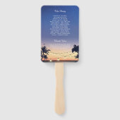 サンセットパームビーチストリングライト結婚式 プログラム ハンドファン (裏面)