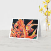 サンセットヒュースチューリップカ空白のード カード (黄色い花)