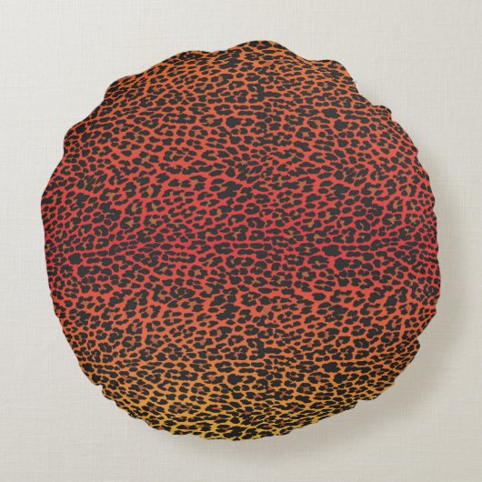 サンセットヒョウ皮プリントラウンドピロー ラウンドクッション (裏面)
