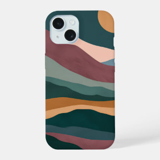 サンセットヒルズボヘミアン抽象風景iPhoneケース iPhone 15ケース