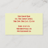 サンセットビジネスカードテンプレートクリーム 名刺 (裏面)