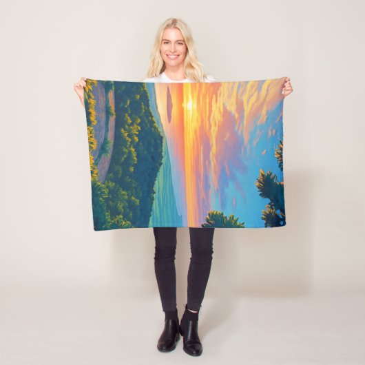 サンセットビューから山ジェライ フリースブランケット (インサイチュ)